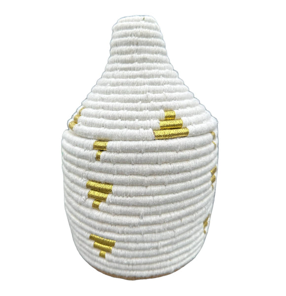 Paniers berbères blancs et dorés