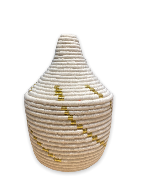 Paniers berbères blancs et dorés