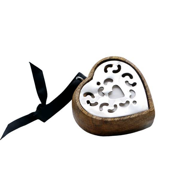 Petit Coeur BOIS&ARGENT de Parfum solide -plusieurs parfums: Edition limitée Violette d'amour