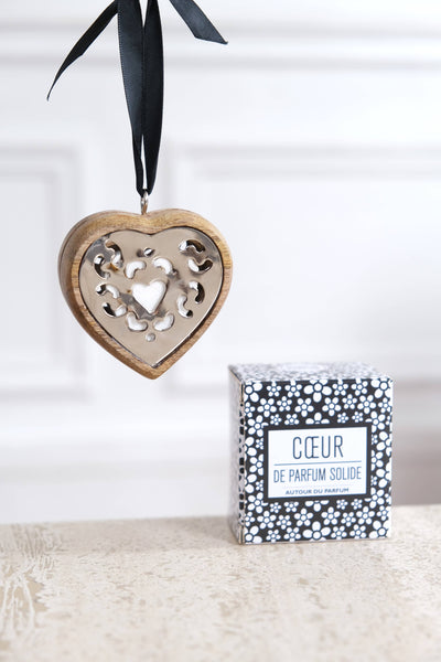 Petit Coeur BOIS&ARGENT de Parfum solide -plusieurs parfums: Edition limitée Violette d'amour