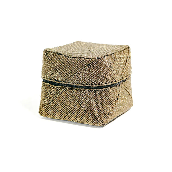 Le Panier à Offrandes Balinais avec Perles - Doré - Lot de 3