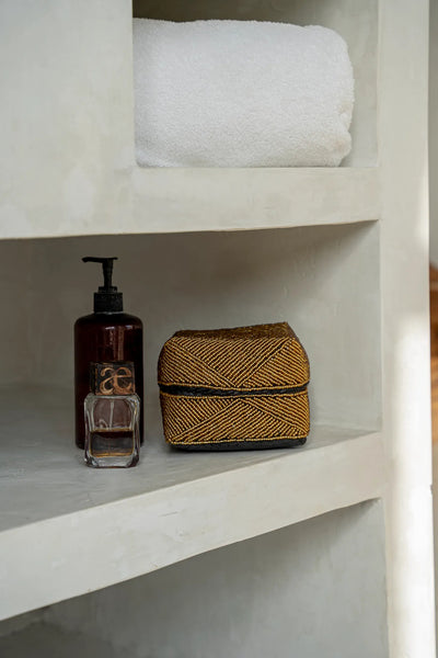 Le Panier à Offrandes Balinais avec Perles - Doré - Lot de 3