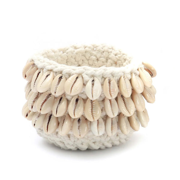 Le Cowrie Macramé Kaarshouder - Naturel - S