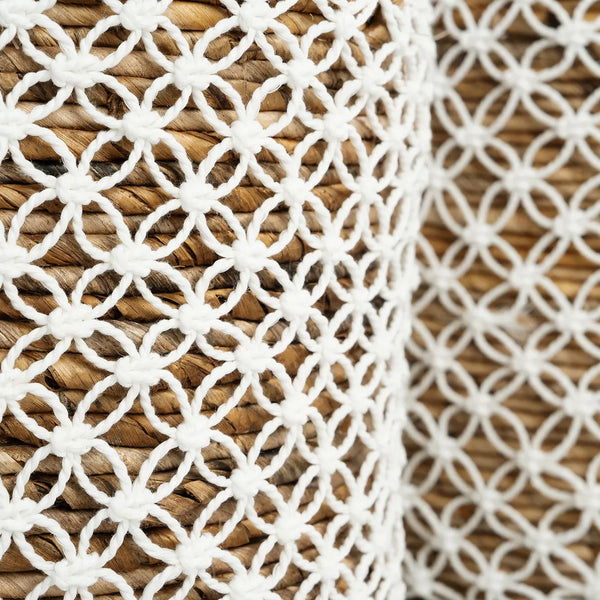 Le Panier Cross Stitched Macramé - Naturel Blanc - S