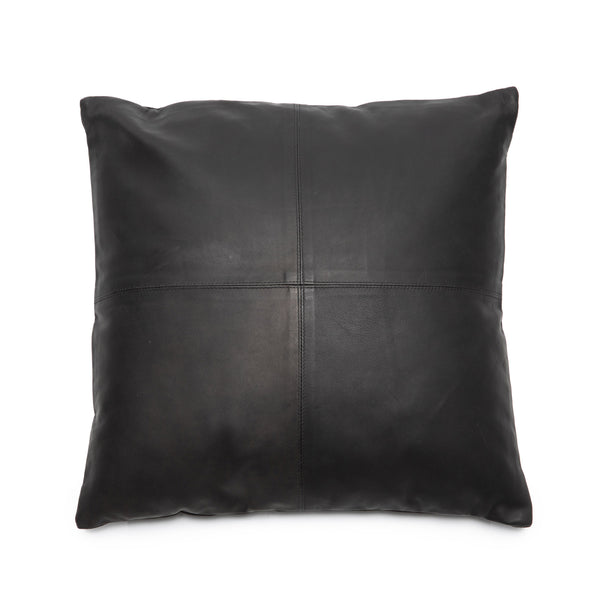 Housse de coussin The Four Panel Leather - Noir - 40x40