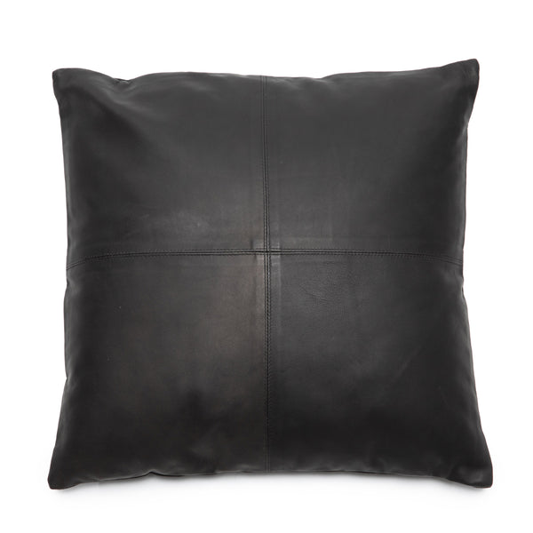 Housse de coussin The Four Panel Leather - Noir - 60x60