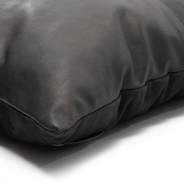 Housse de coussin The Four Panel Leather - Noir - 60x60