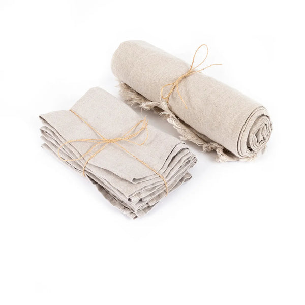 La Serviette en Lin - Beige - Lot de 4