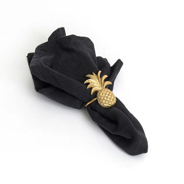 La Serviette en Lin - Noir - Lot de 4