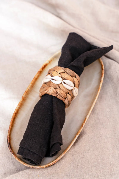 La Serviette en Lin - Noir - Lot de 4