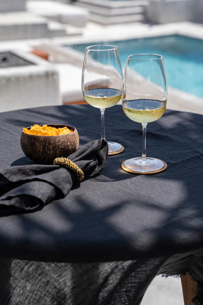 La Serviette en Lin - Noir - Lot de 4