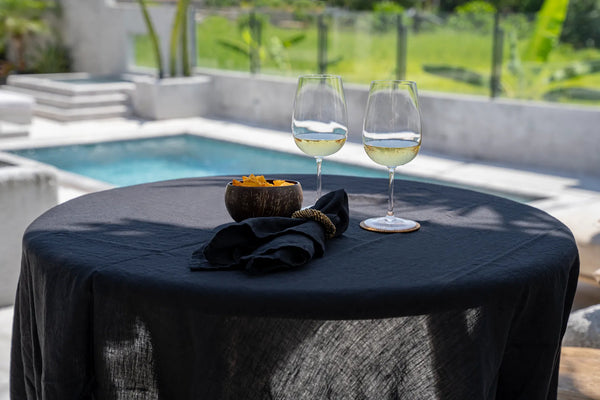 La Serviette en Lin - Noir - Lot de 4