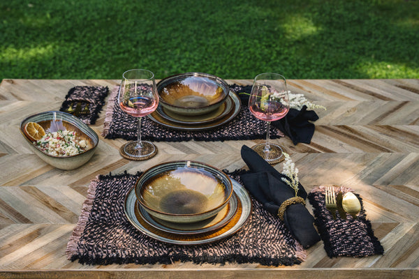 La Serviette en Lin - Noir - Lot de 4