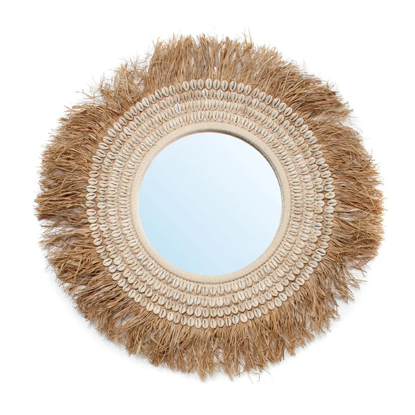 Le Miroir Raphia Cowrie - Blanc Naturel