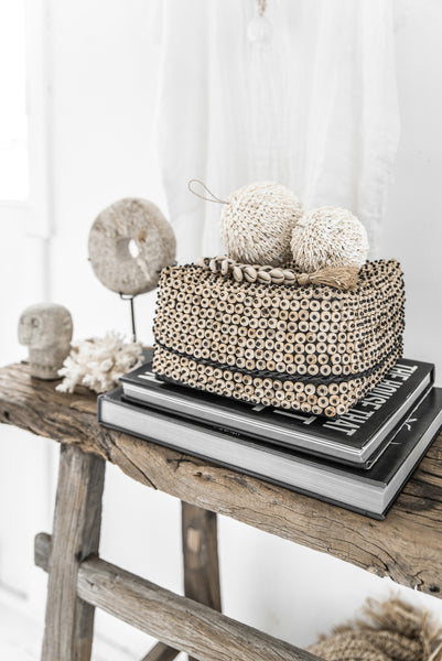 Le porte-clés raphia en arête de poisson - blanc naturel