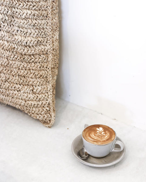 Housse de Coussin Raphia Flores - Naturel - 40x40