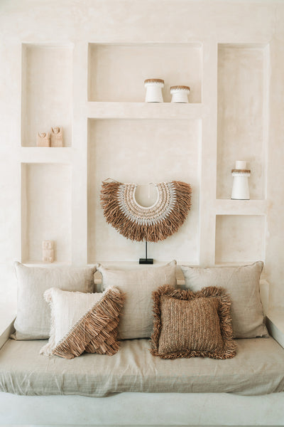 La Housse de Coussin Raphia - Carré - Naturel - 40x40