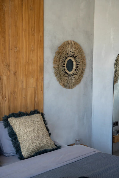 La Housse de Coussin Raphia - Noir Naturel - 60x60