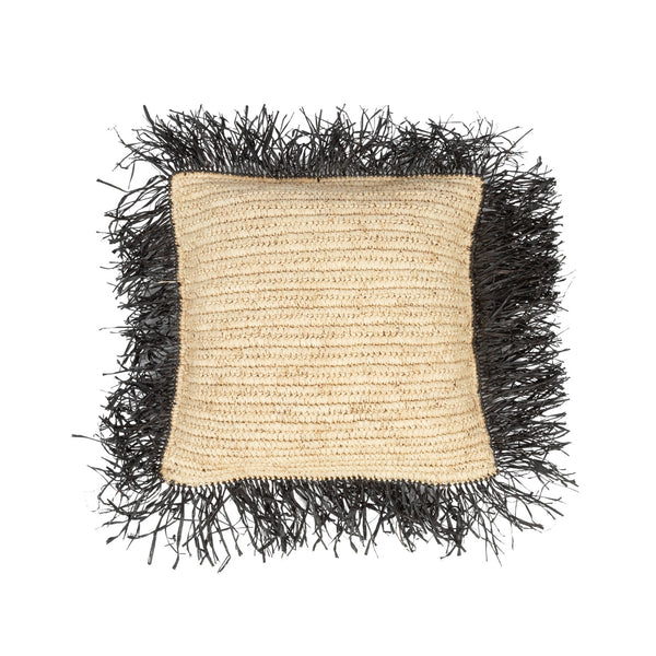 La Housse de Coussin Raphia - Noir Naturel - 40x40