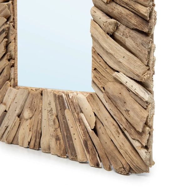 Spiegel avec cadre en bois flotté - Naturel - M