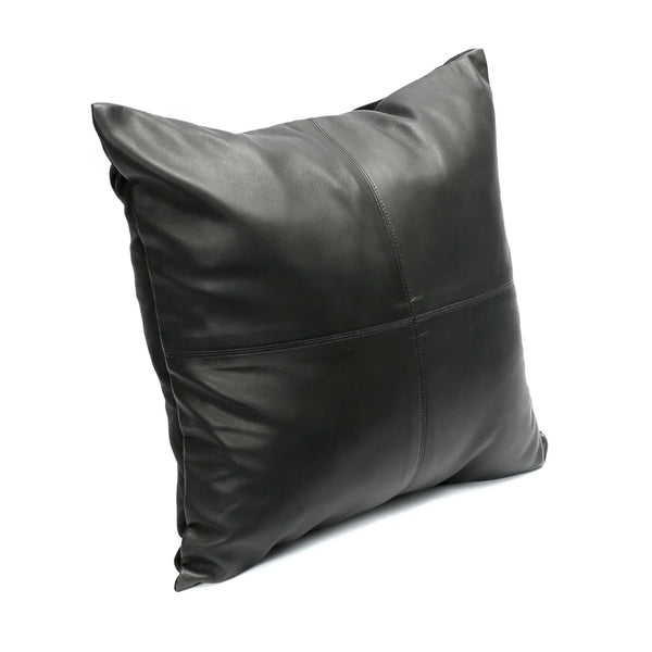 Housse de coussin The Four Panel Leather - Noir - 40x40