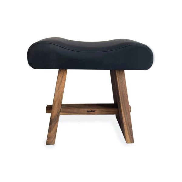 Le Tabouret Suar avec Cuir - Noir Naturel